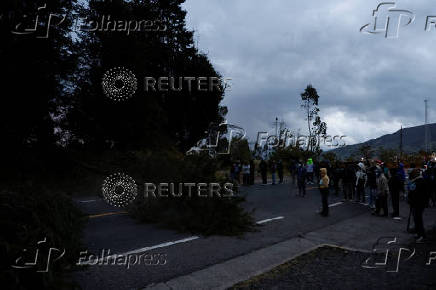 Indigenous groups protest against diesel subsidy cuts, in San Agustin de Cajas