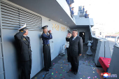 North Korea's Kim attends ceremony for launching new 5,000-tonne warship