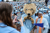Columbia commencement ceremony, in Manhattan