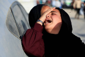 Funeral of Palestinians killed in Israeli strikes, in Khan Younis