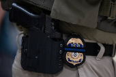 U.S. federal immigration officers operate at immigration court in New York