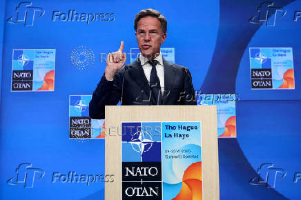 NATO Secretary General Mark Rutte holds a press conference ahead of a NATO summit, in The Hague
