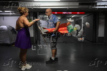 Last night in a Tel Aviv underground parking lot as ceasefire comes into effect