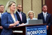 U.S. House members hold news conference in support of federal workers