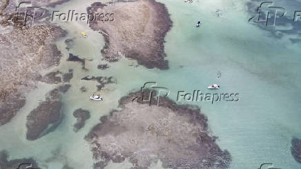 Vista aérea da praia de Moreré, na ilha de Boipeba (BA)