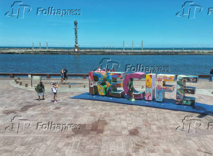 Vista do Marco Zero do Recife, situado no bairro Recife Antigo