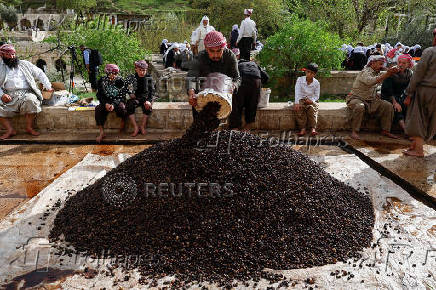 Preparation for the Yazidi Red Wednesday festival, in Shekhan