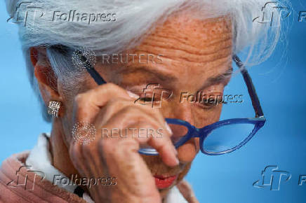ECB President Lagarde addresses the media, in Frankfurt