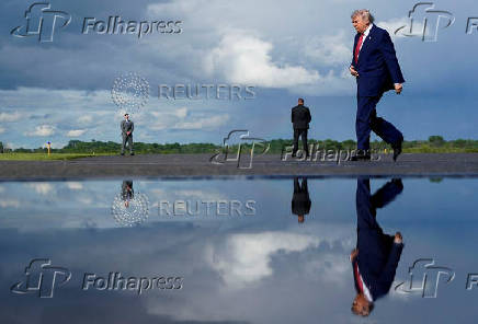 U.S. President Trump arrives in New Jersey