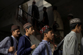 Students head to class at a madrasa in Multan