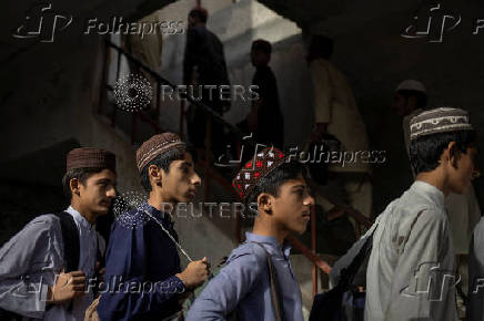 Students head to class at a madrasa in Multan