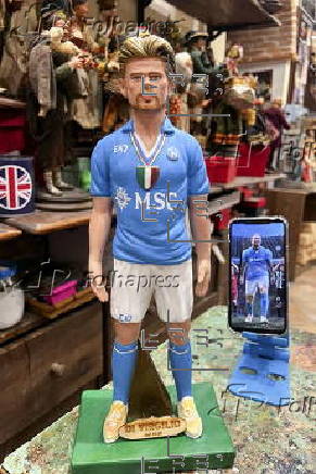 Figurine of Belgian soccer player Kevin De Bruyne produced in Naples