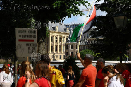 Protest against conditions in Gaza, demanding that the caretaker government impose sanctions against Israel, in The Hague