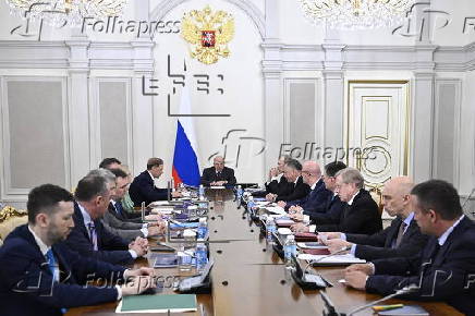 Russian Prime Minister Mikhail Mishustin meets with deputy prime ministers in Moscow