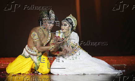 Dance drama in New Delhi prior Hindu festival Janmashtami marking Lord Krishna's birth