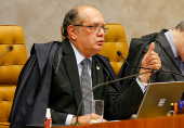 O ministro Gilmar Mendes durante a sessão do STF
