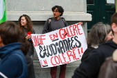 Protest against social reforms of the government in Belgium