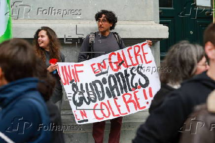 Protest against social reforms of the government in Belgium
