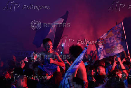 Serie A - Napoli fans gather to watch Napoli v Cagliari