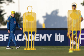 O técnico italiano Carlo Ancelotti no centro de treinamento do Corinthians, em SP