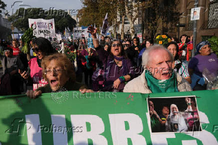 Protest of pensioners against Argentine President Javier Milei's austerity policies, in Buenos Aires
