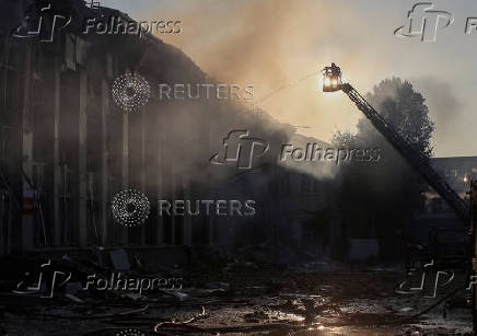 Aftermath of Russian drone and missile attacks in Kyiv