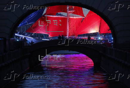General rehearsal of the Scarlet Sails celebration in Saint Petersburg
