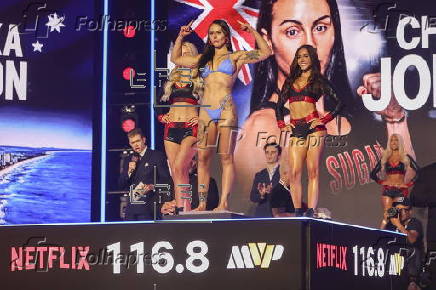 Boxers weigh-in before Taylor vs Serrano boxing match