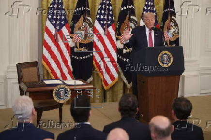 Signing ceremony for GENIUS Act at the White House in Washington