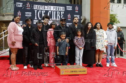 Ice Cube is honored at handprint and footprint ceremony in Los Angeles