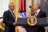 Swearing-in ceremony for Administrator of the Centers for Medicare and Medicaid Services Mehmet Oz in the Oval Office in Washington