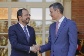 El presidente del Gobierno, Pedro Sánchez, recibe al presidente de Chipre, Nikos Christodoulides.