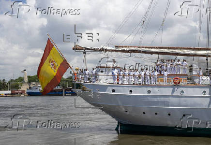 El Juan Sebastián Elcano sale de Santo Domingo con la princesa Leonor rumbo a Nueva York
