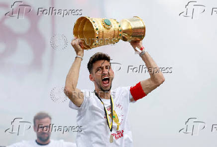 DFB Cup - VFB Stuttgart celebrate winning DFB Cup