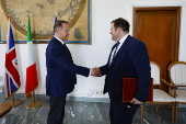 Britain's Minister of State Doughty meets Italian deputy Foreign Minister Cirielli