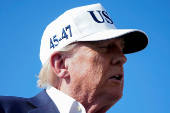 U.S. President Donald Trump boards Air Force One at Morristown Airport