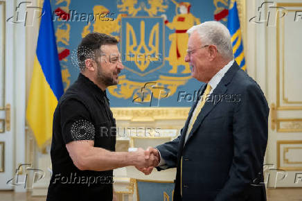 Ukraine's President Zelenskiy meets with U.S. Special Envoy for Ukraine Kellogg, in Kyiv