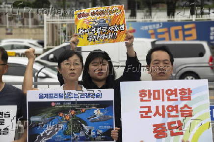 Protest against South Korea-US military drills in Seoul