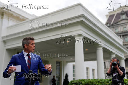 U.S. Transportation Secretary Sean Duffy speaks to the media in Washington