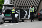 Police check at the Austria-Germany border