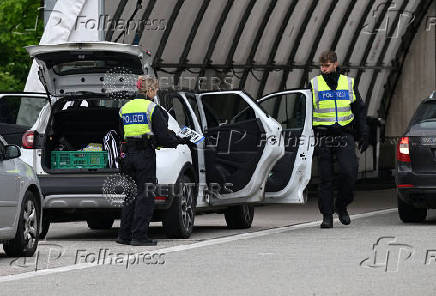 Police check at the Austria-Germany border