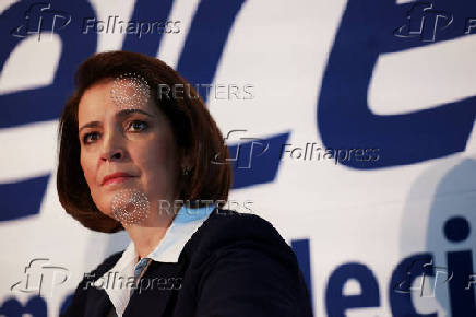 Mobile phone company Telcel holds a press conference in Mexico City