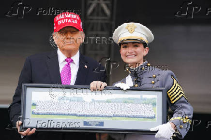U.S. President Donald Trump attends the commencement ceremony at West Point Military Academy