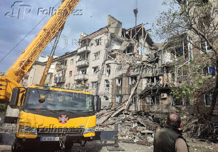 Aftermath of a Russian drone attack in Mykolaiv