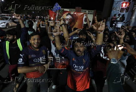 RCB fans celebrate winning the cricket league in Bangalore