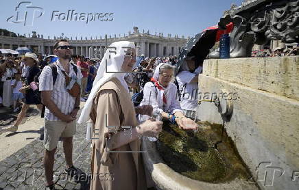 Pope Leo XIV delivers the Angelus prayer at the Vatican