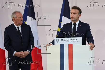 French President Emmanuel Macron addresses the armed forces
