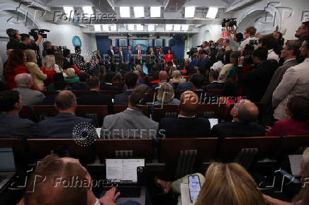 U.S. President Trump meets members of the media at the White House in Washington, D.C