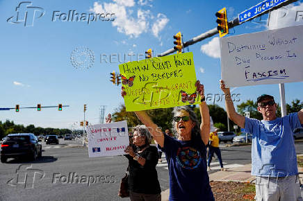 Protest near an ICE Field Office in Chantilly, Virginia
