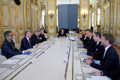 Meeting at the Elysee presidential palace, in Paris